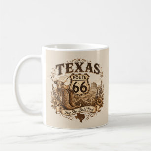 Texas Route 66 Big Sky Morning Drive Coffee Mug