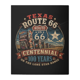 Texas Route 66 Centennial Tribute Metal Print