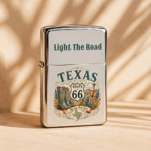 Texas Route 66 Cowgirl Western Flame Gift Zippo Lighter
