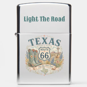 Texas Route 66 Cowgirl Western Flame Gift Zippo Lighter