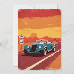 Texas Route 66 FESTIVAL POSRCARD Invitation