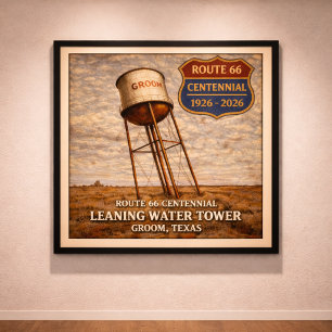 Texas Route 66 Leaning Tower Poster