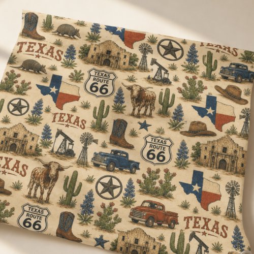 Texas Route 66 Lone Star Gift Wrapping Paper Sheets