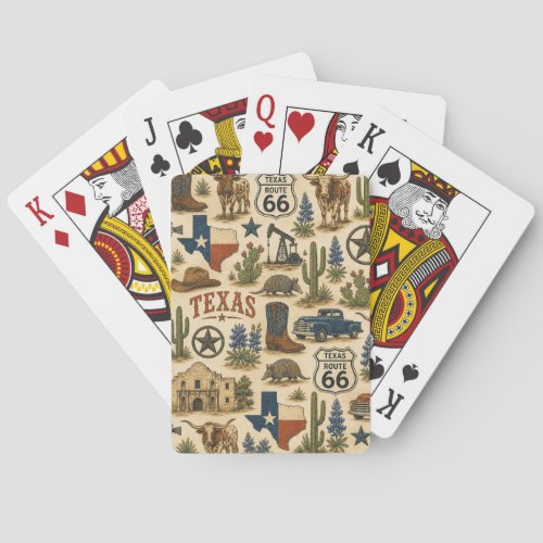Texas Route 66 Lucky Longhorn Poker Cards