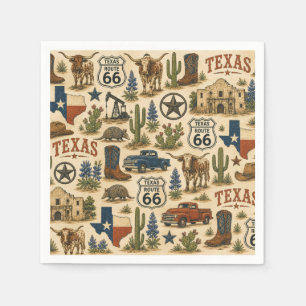 Texas Route 66 Ranch Table Napkins