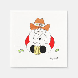 Texas Santa Claus Paper Holiday Party Napkins