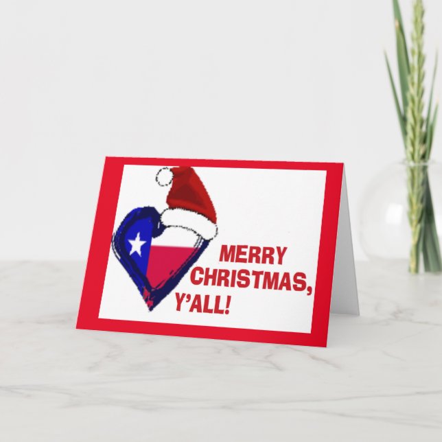 Texas Santa - Merry Christmas Y'all! Holiday Card (Front)