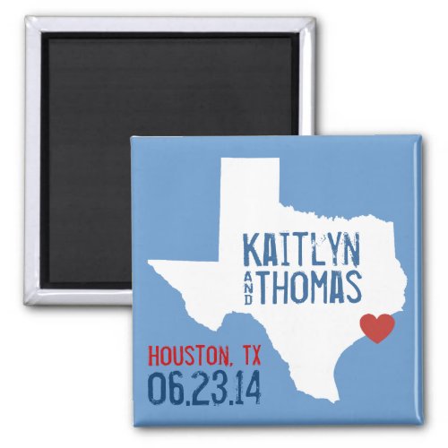 Texas Save the Date _ Customizable City Magnet