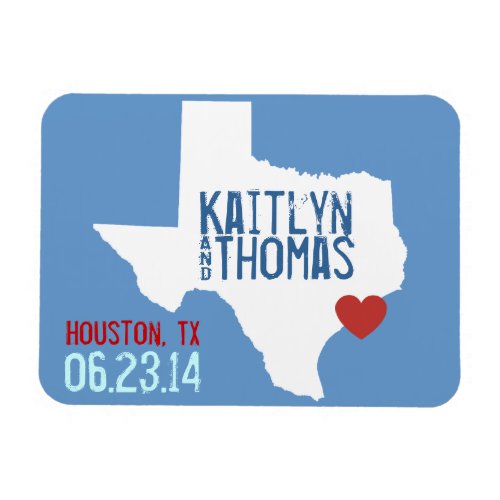 Texas Save the Date _ Customizable City Magnet