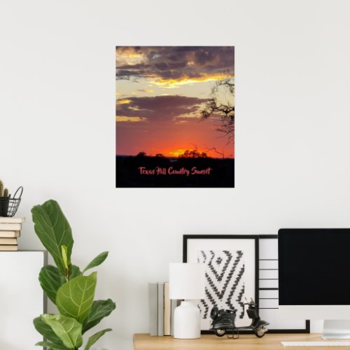 Texas Scenic Sunset  Poster Paper Matte