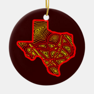 Texas Scribbleprint Art Ceramic Ornament