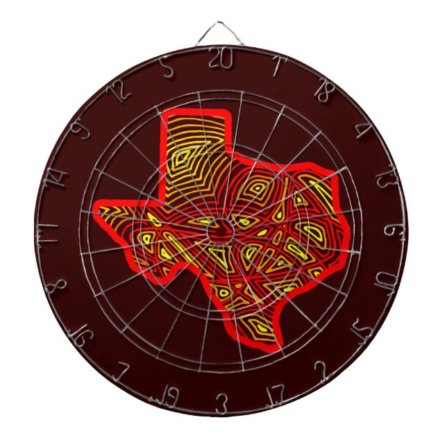 Texas Scribbleprint Dartboard With Darts (Front)