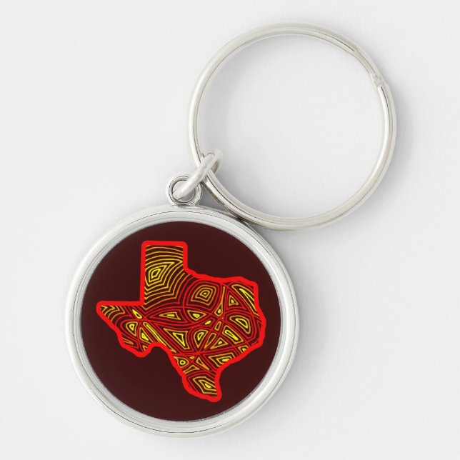 Texas Scribbleprint Keychain (Front)