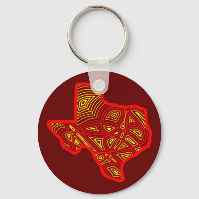 Texas Scribbleprint Keychain (Front)