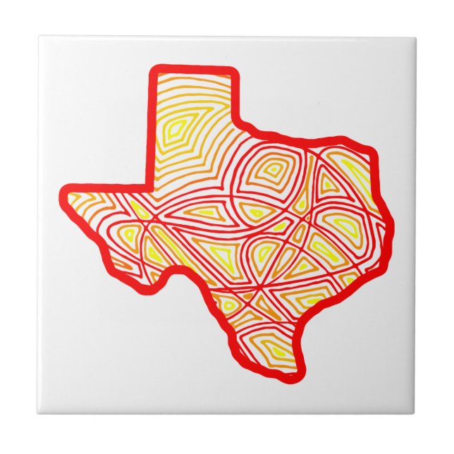 Texas Scribbleprints Art Tile (Front)