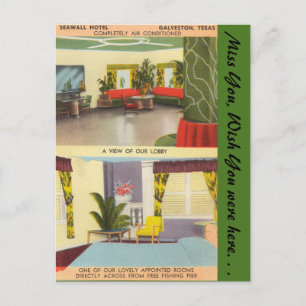 Texas, Sea Wall Hotel, Galveston Postcard