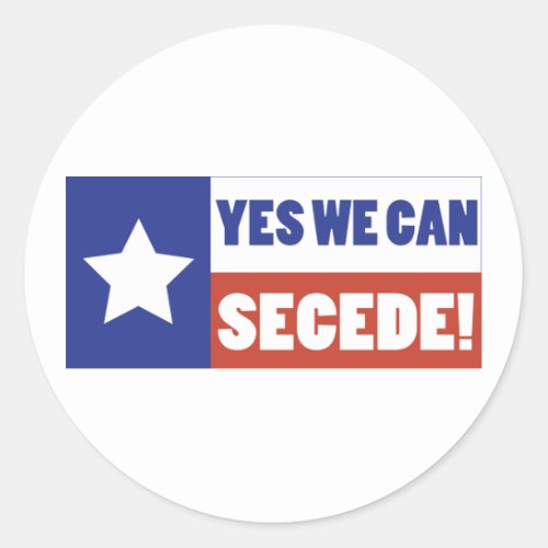 Texas Secede Classic Round Sticker