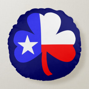 Texas Shamrock Round Pillow