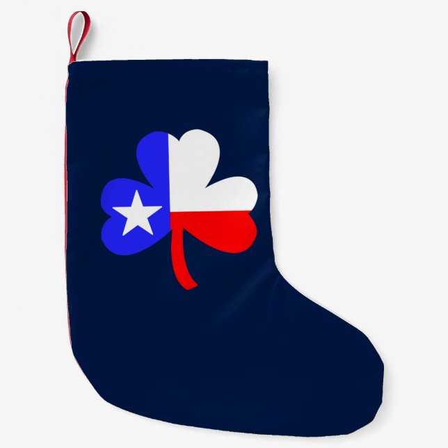 Texas Shamrock Small Christmas Stocking (Front)
