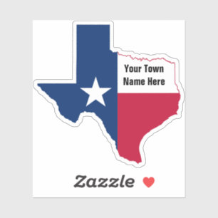 Texas Shape Flag Customizable Sticker