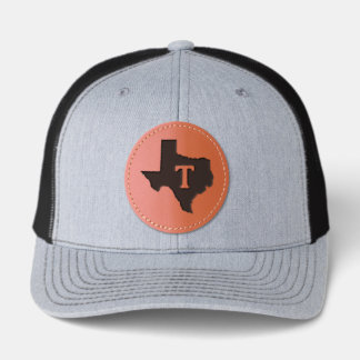 Texas Shape in Black with Monogram Leather Patch Hat
