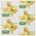 Texas Shape Yellow Rose And State Line Sign Fabric