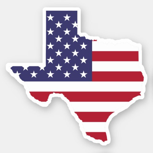 Texas_Shaped American Flag Sticker
