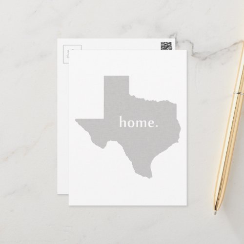 Texas Shaped Gray Home Texian Grey Texan Lone Star Postcard