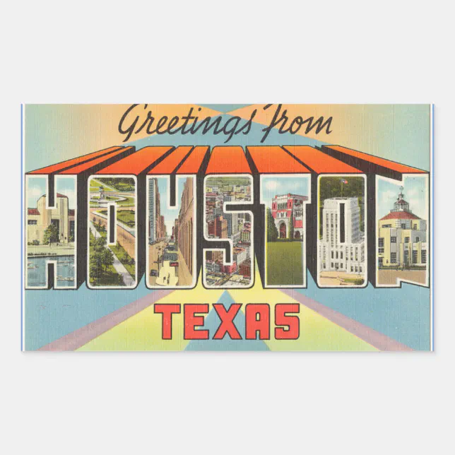 Texas, Sheet of 4 Houston stickers Zazzle