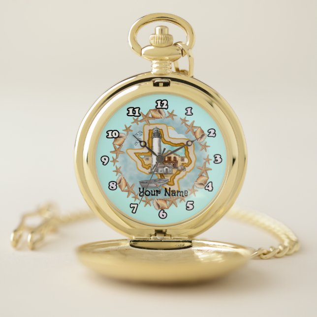 Texas Shells Lighthouse  Pocket Watch (Inside)