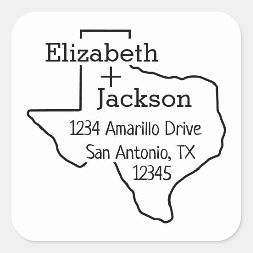 Texas Silhouette Couple Address Label