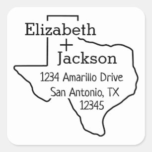 Texas Silhouette Couple Address Label
