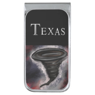 TEXAS SILVER FINISH MONEY CLIP