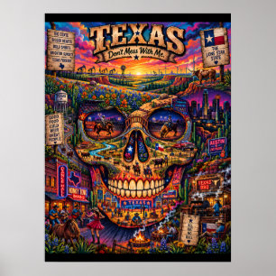 Texas Skull Art Print State of Mind