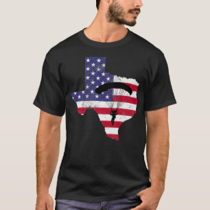 Texas Skydiving Parachute In TX Skydiver US Flag G T-Shirt