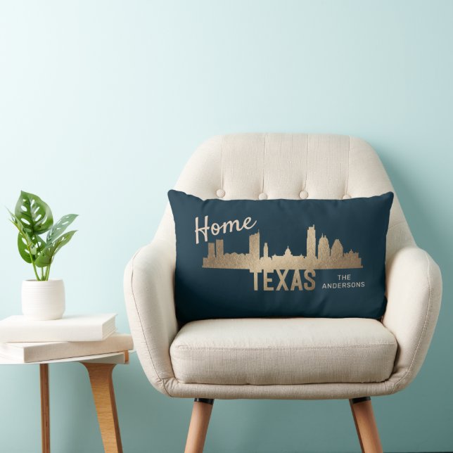 Texas Skyline Gold Family Home Lumbar Pillow (Chair)