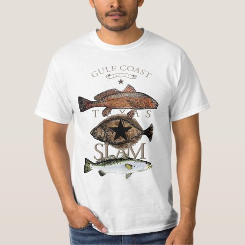 Texas Slam Fishing Red Drum Flounder Trout T_Shirt
