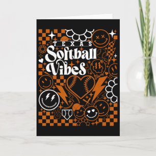Texas Softll Vintage Mens Kids Team Retro Softll F Card