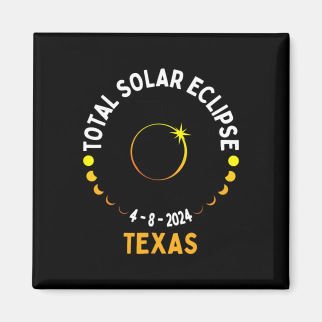 Texas Solar Eclipse 2024 Party Total Usa Map Total Magnet (Front)