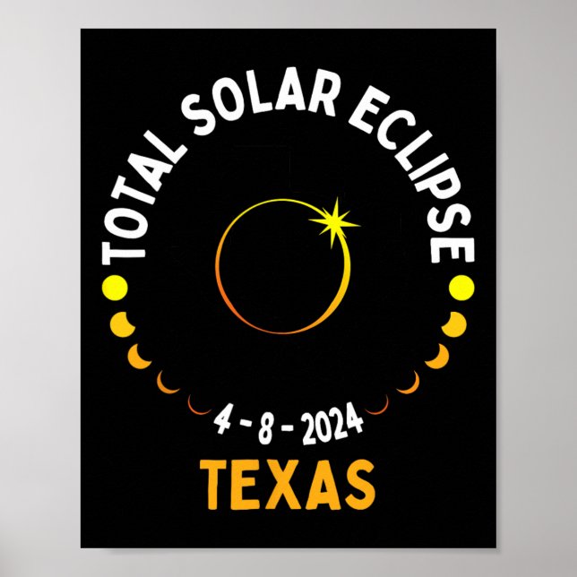 Texas Solar Eclipse 2024 Party Total Usa Map Total Poster (Front)