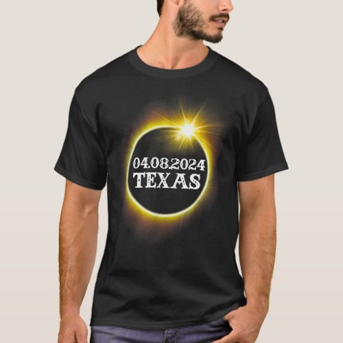 Texas Solar Eclipse April 8 2024 USA Map Tota T_Shirt