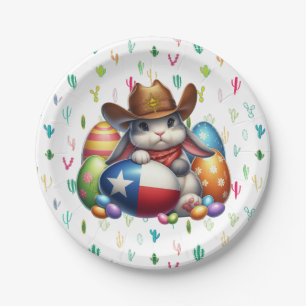 Texas/southwestern Easter bunny sheriff Paper Plates