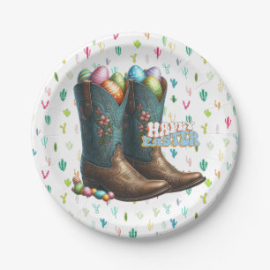 Texas/southwestern Easter egg boots Paper Plates