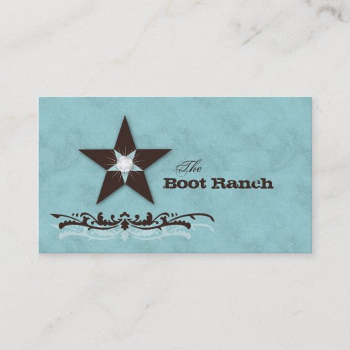 Customizable Texas Star Business Card Baby Blue Brown Jewelry