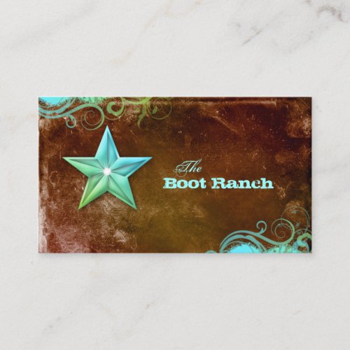 Texas Star Business Card Brown Blue Jewelry