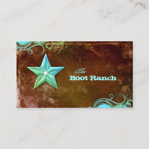 Customizable Texas Star Business Card Brown Blue Jewelry