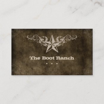 Texas Star Business Card Brown Suede Beige by texas_star at Zazzle