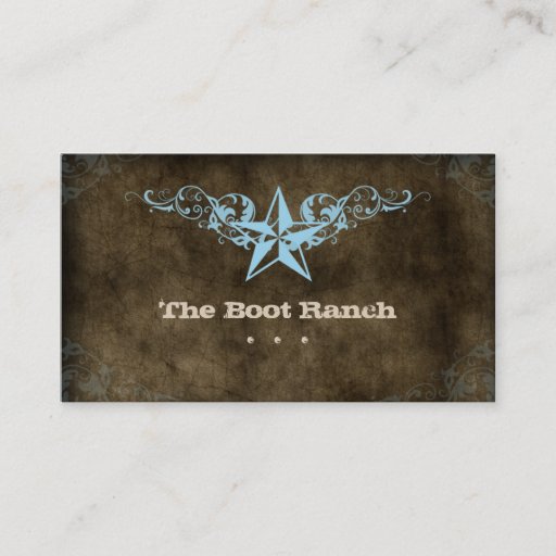 Customizable Texas Star Business Card Brown Suede Blue
