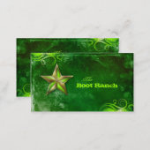 Texas Star Business Card Flourescent Green Gold (Front/Back)