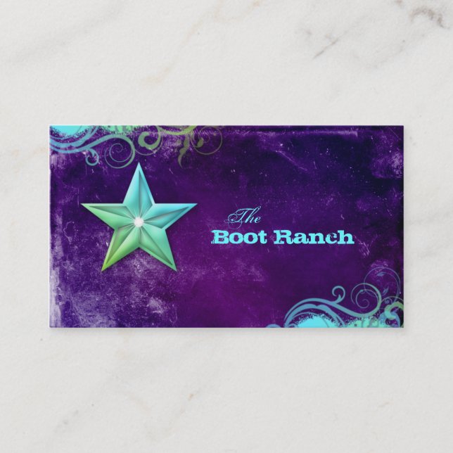 Texas Star Business Card Purple Blue Jewelry (Front)
